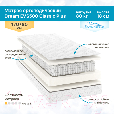 Купить Детский матрас Seven Dreams Dream EVS500 Classic Plus 415069  