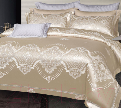 Комплект постельного белья Alleri Сатин Jacquard Premium семейный / СЖ-085