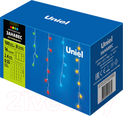 Световой занавес Uniel ULD-E2405-100/DTA MULTI IP20 RAINBOW / 11130