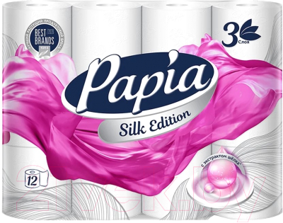 Туалетная бумага Papia Silk Edition 3-х слойная (12рул)