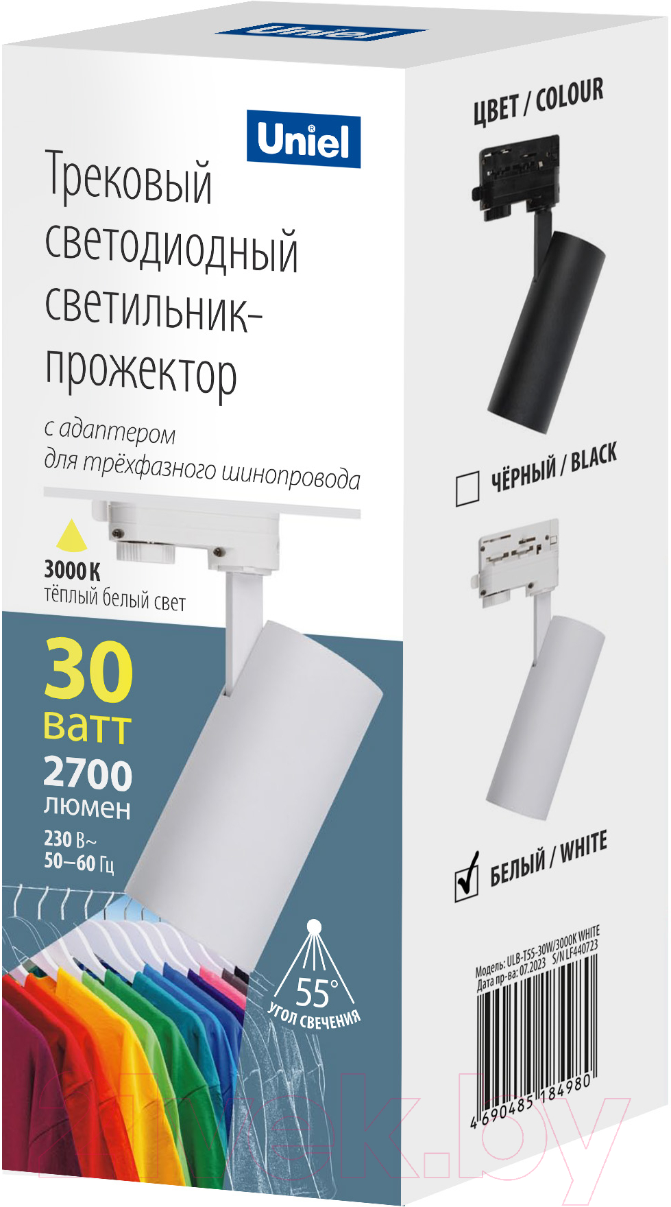 Трековый светильник Uniel ULB-T55-30W/3000K White / UL-00011207 — фото 2