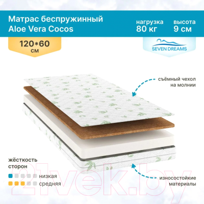 Матрас в кроватку Seven Dreams Aloe Vera Cocos 415164 (60x120)