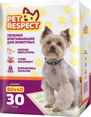 Одноразовая пеленка для животных Pet Respect 60x40 (30шт)
