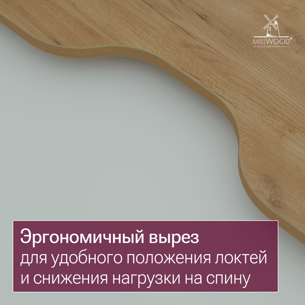 Купить Компьютерный стол Millwood Каир 2 с вырезом 160x80x74.2 в Бресте