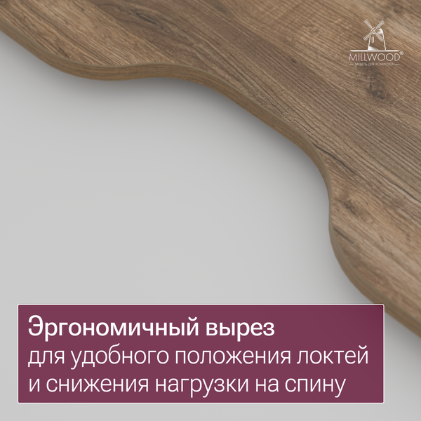 Компьютерный стол Millwood Каир 2 с вырезом 160x80x74.2