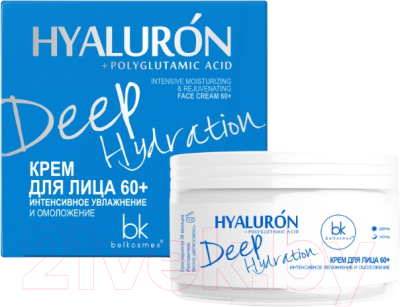 Крем для лица BelKosmex Hyaluron Deep Hydration Интенсивное увлажнение и омоложение 60+ (48г)