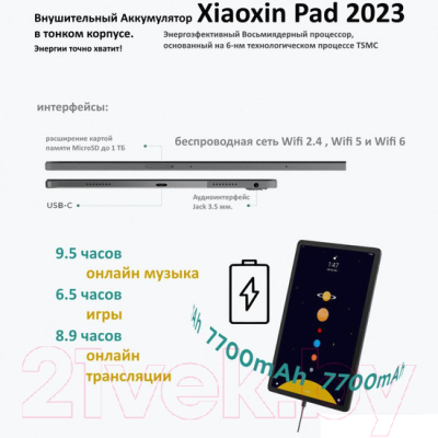 Планшет Lenovo Xiaoxin Pad Plus 2023 6GB/128GB (зеленый)