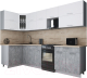 Готовая кухня Интерлиния Мила Gloss 50-12x29 (белый софт/керамика/травертин серый) - 