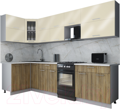 Кухонный гарнитур Интерлиния Мила Gloss 50-12x29