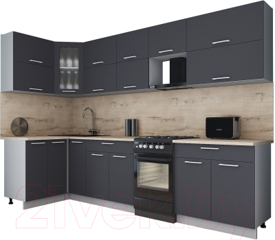 Кухонный гарнитур Интерлиния Мила Gloss 50-12x30