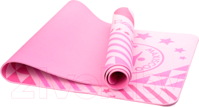 Коврик для йоги и фитнеса Maxiscoo Fit С ремешком / MSF-XN-170723-5-PN (розовый)