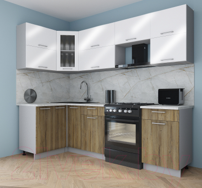 Купить Кухонный гарнитур Интерлиния Мила Gloss 60-12x25  