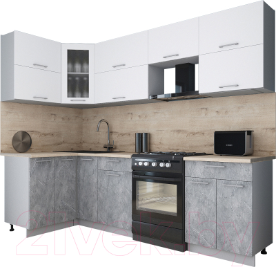 Кухонный гарнитур Интерлиния Мила Gloss 60-12x26