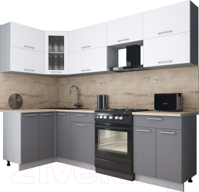 Кухонный гарнитур Интерлиния Мила Gloss 60-12x26