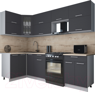 Кухонный гарнитур Интерлиния Мила Gloss 60-12x26