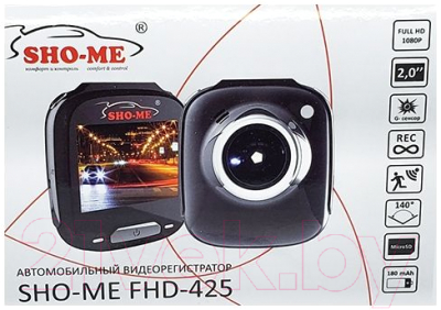 Автомобильный видеорегистратор Sho-Me FHD-425 (черный)
