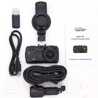 Автомобильный видеорегистратор Sho-Me A12-GPS/Glonass Wi-Fi (черный)