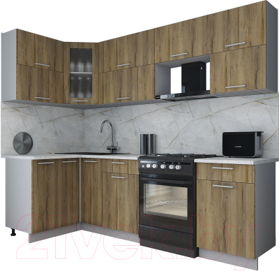 Кухонный гарнитур Интерлиния Мила Gloss 60-12x25