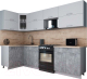 Готовая кухня Интерлиния Мила Gloss 60-12x28 (пепел софт/керамика/травертин серый) - 