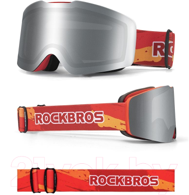 Маска горнолыжная RockBros SP160 (оранжевый/серый)