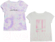 Комплект футболок детских Mark Formelle 117892-2 (р.158-80, белый/розово-голубой тай-дай) - 