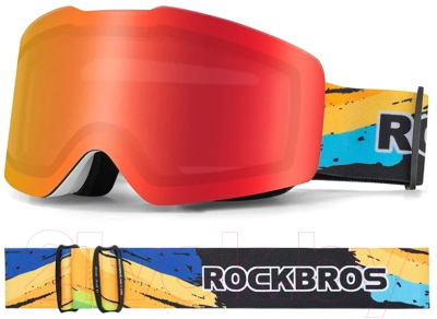 Маска горнолыжная RockBros SP160 (разноцветный/оранжевый)