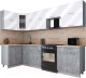 Кухонный гарнитур Интерлиния Мила Gloss 60-12x29 (белый глянец/керамика/травертин серый) - 