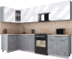 Готовая кухня Интерлиния Мила Gloss 60-12x30 (белый глянец/керамика/травертин серый) - 