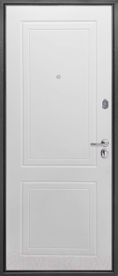 Входная дверь Guard Line сатин графит/эмалит белый (86x205, правая)