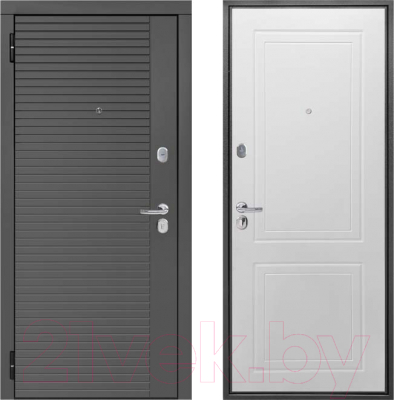 Входная дверь Guard Line сатин графит/эмалит белый (96x205, левая)
