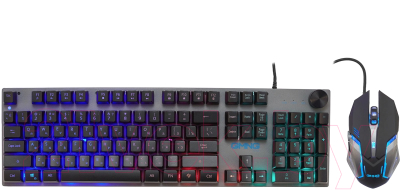 Клавиатура+мышь Oklick 500GMK (серый/черный)