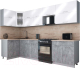 Готовая кухня Интерлиния Мила Gloss 60-12x31 (белый глянец/керамика/травертин серый) - 