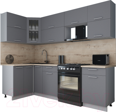Кухонный гарнитур Интерлиния Мила Gloss 60-12x25