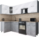 Готовая кухня Интерлиния Мила Gloss 60-12x26 (белый глянец/керамика/травертин серый) - 