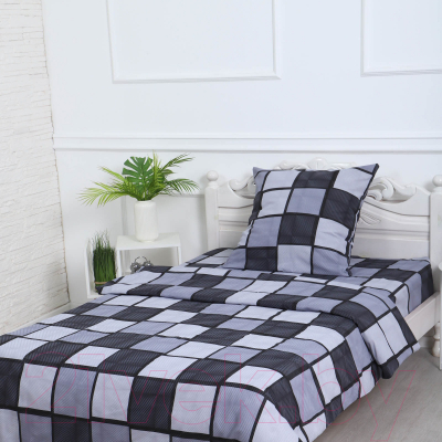 Комплект постельного белья Атра Грани 1.5сп / 10435329 (темно-серый)