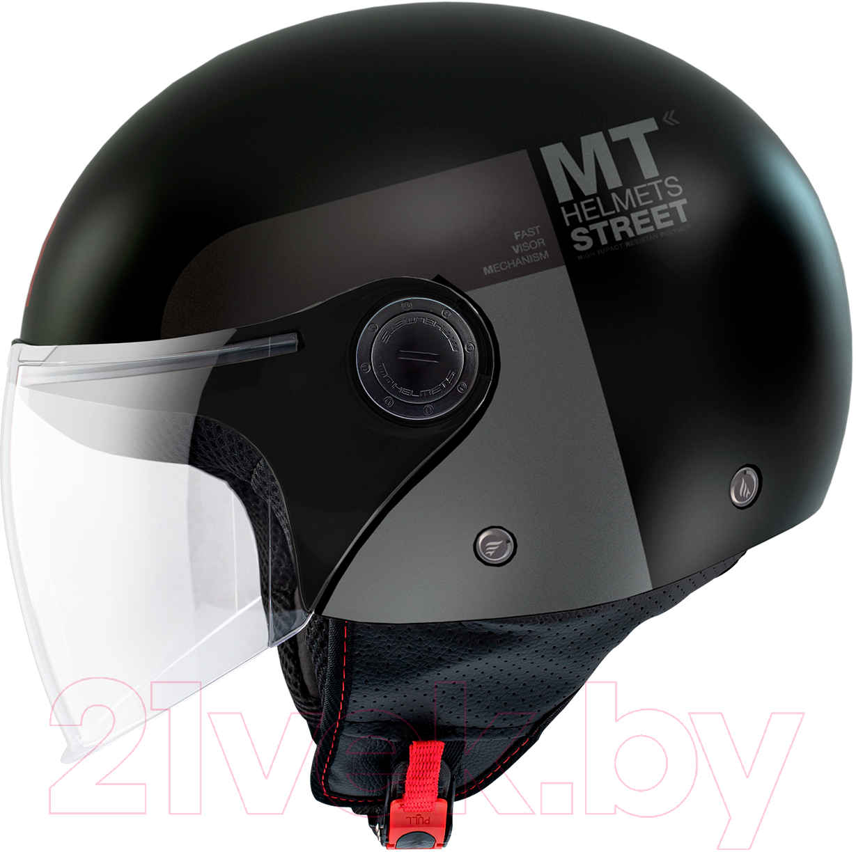 Мотошлем MT Helmets Street S Inboard (L, матовый черный) — фото 2