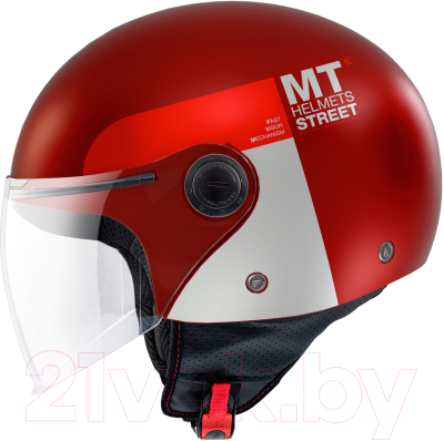 Мотошлем MT Helmets Street S Inboard (M, матовый  красный)