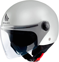 Мотошлем MT Helmets Street S Solid (L, глянцевый белый) - 
