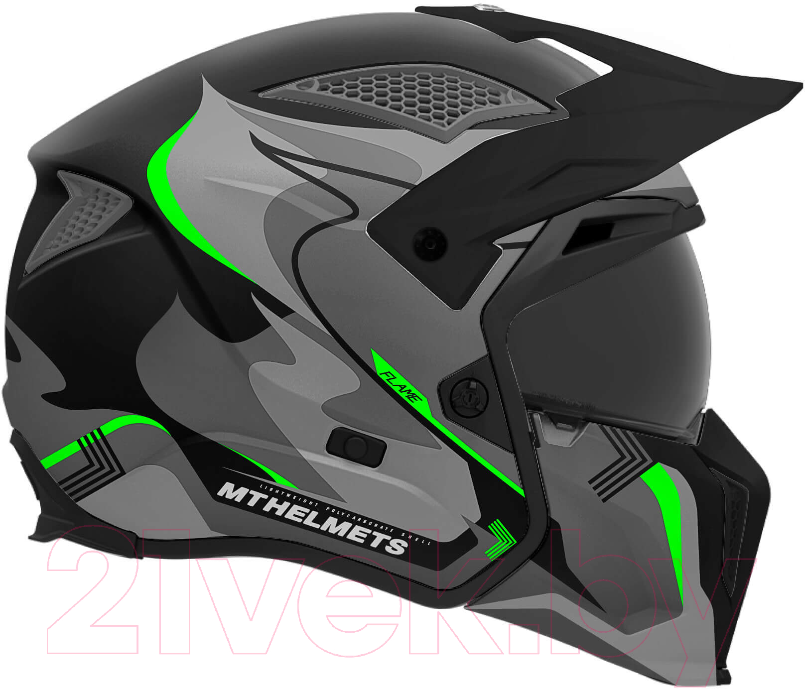 Мотошлем MT Helmets Streetfighter Sv S Flame (S, глянцевый ) — фото 2