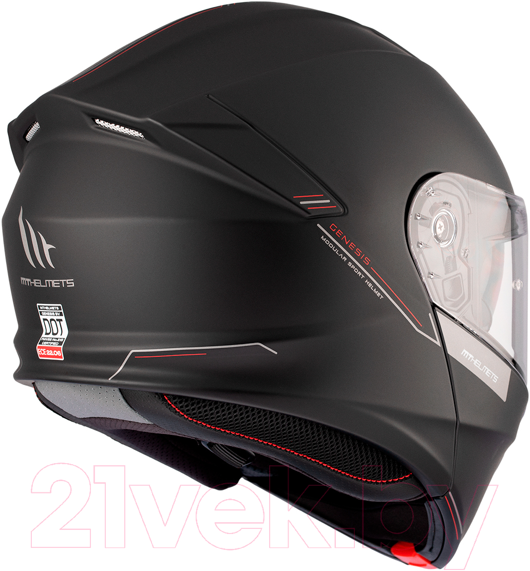 Мотошлем MT Helmets Genesis SV Solid A1 (S, матовый черный) — фото 5