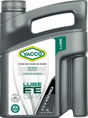 Моторное масло Yacco Lube FE 0W16 (4л) - 