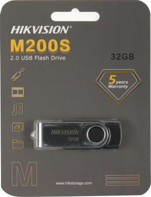 Usb flash накопитель Hikvision M200S USB2.0 32GB / HS-USB-M200S 32G (черный)