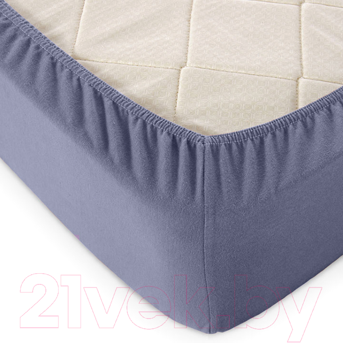 Простыня Alleri Трикотажная на резинке 80x200x20см (графит)