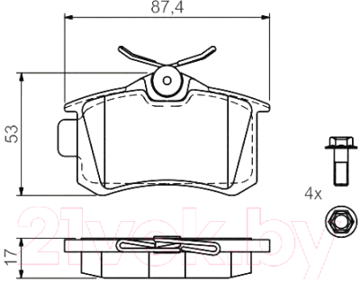 

Тормозные колодки Bosch, 0986494516