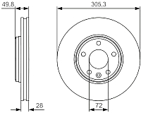 Тормозной диск Bosch 0986479R93 - 