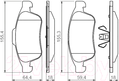 

Тормозные колодки Bosch, 0986494441