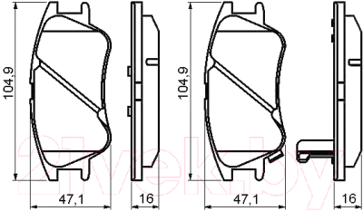 

Тормозные колодки Bosch, 0986494155