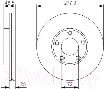 

Тормозной диск Bosch, 0986479R83