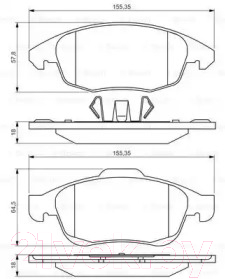 Тормозные колодки Bosch 0986495258