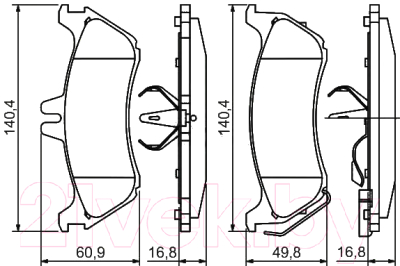 

Тормозные колодки Bosch, 0986424708